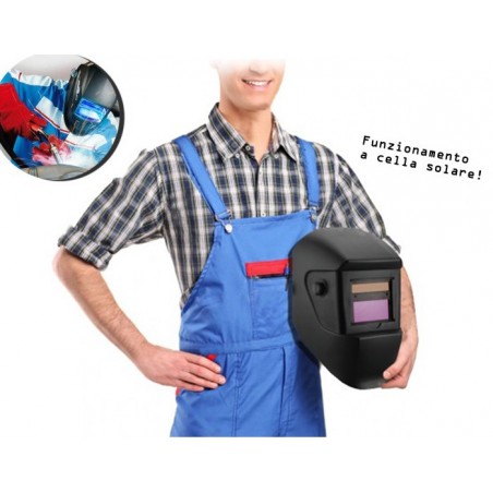 Elmetto per saldature ad oscuramento automatico adatto per MMA MIG-MAG e TIG con pannello solare