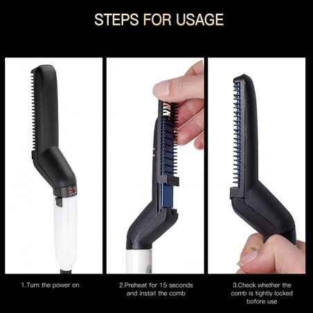 Piastra Spazzola 2 in 1 per Barba e Capelli 478962 Modelling Comb Districa Barba