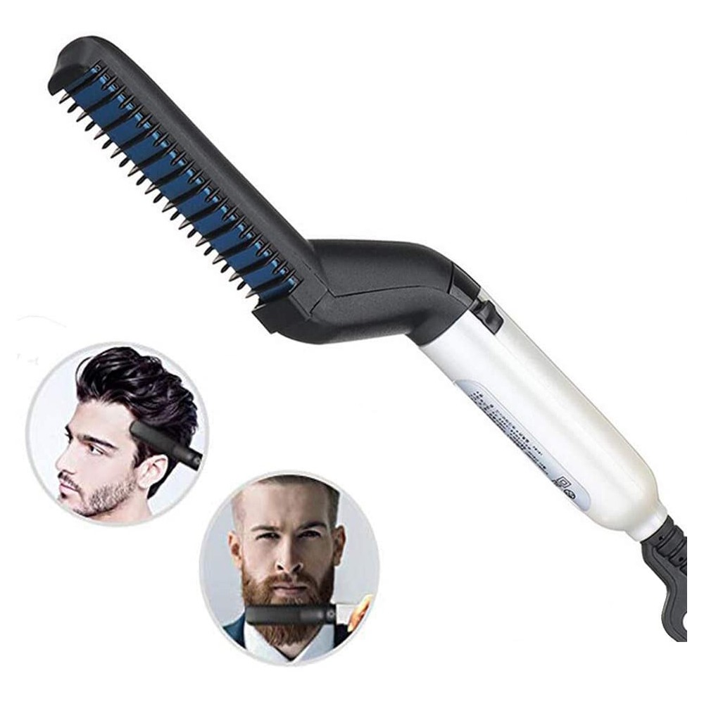 Piastra Spazzola 2 in 1 per Barba e Capelli...