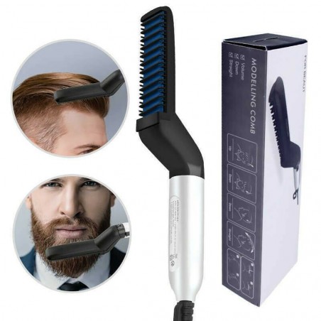 Piastra Spazzola 2 in 1 per Barba e Capelli 478962 Modelling Comb Districa Barba