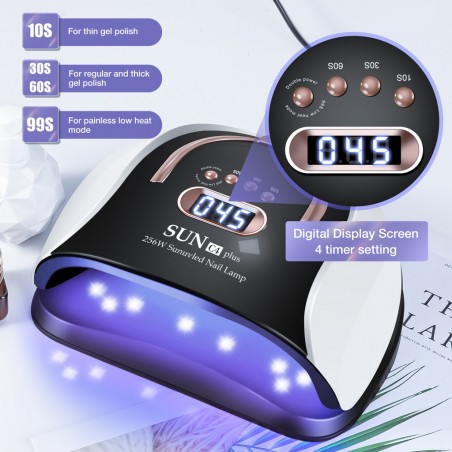Lampada Led UV per Unghie Professionale 092816 Fornetto 57Led con Display 256W