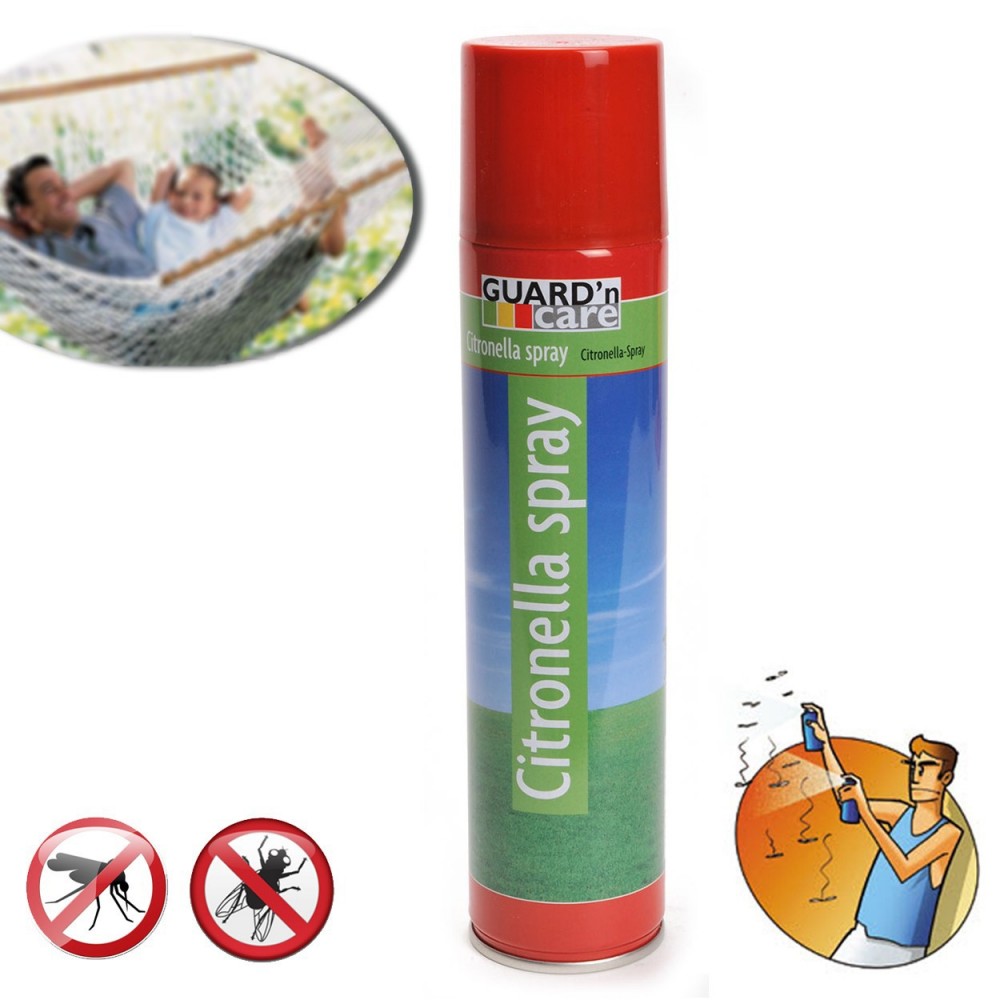 Spray insetticida per ambienti alla citronella contro mosche e zanzare comuni e tigre 300 ml GUARD 'N CARE