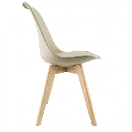 Sedia da Pranzo TULIP Piedi in Legno e Morbida Seduta 48x50x82H Design Nordico