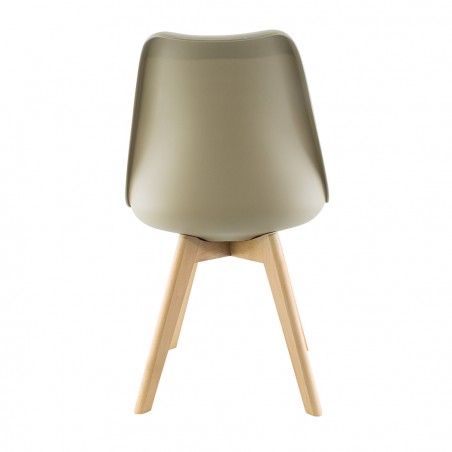 Sedia da Pranzo TULIP Piedi in Legno e Morbida Seduta 48x50x82H Design Nordico