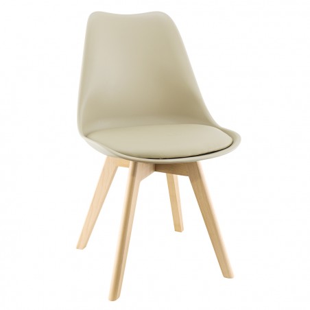 Sedia da Pranzo TULIP Piedi in Legno e Morbida Seduta 48x50x82H Design Nordico