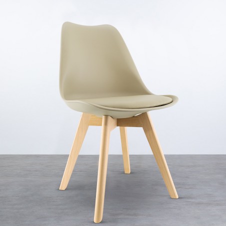 Sedia da Pranzo TULIP Piedi in Legno e Morbida Seduta 48x50x82H Design Nordico