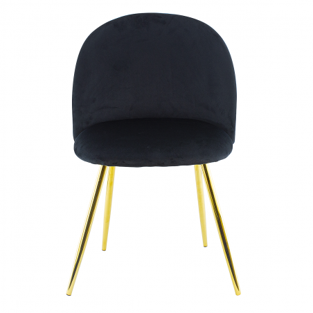 Sedia da Soggiorno SHELBY 50x45x80H cm Poltrona Vintage Velluto e Piedi Oro