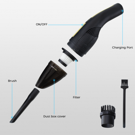 Mini Aspirapolvere Portatile per Auto con Cavo Usb 542239 Aspirabriciole