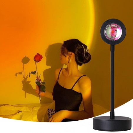 Lampada Led Atmosfera USB Ruotabile TRAMONTO ROSSO 861155 Proietta Luce Parete