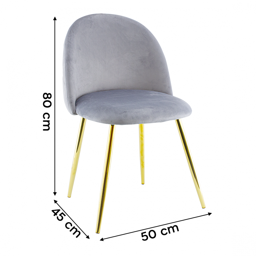 4 Pz Sedia da Soggiorno SHELBY 50x45x80H cm...