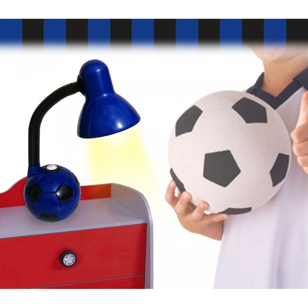 Lampada da scrivania 40W con base pallone da calcio con i colori della tua squadra del cuore