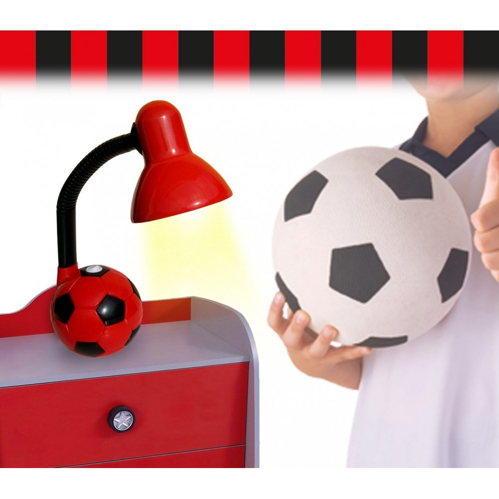 Lampada da scrivania 40W con base pallone da calcio con i colori della tua squadra del cuore