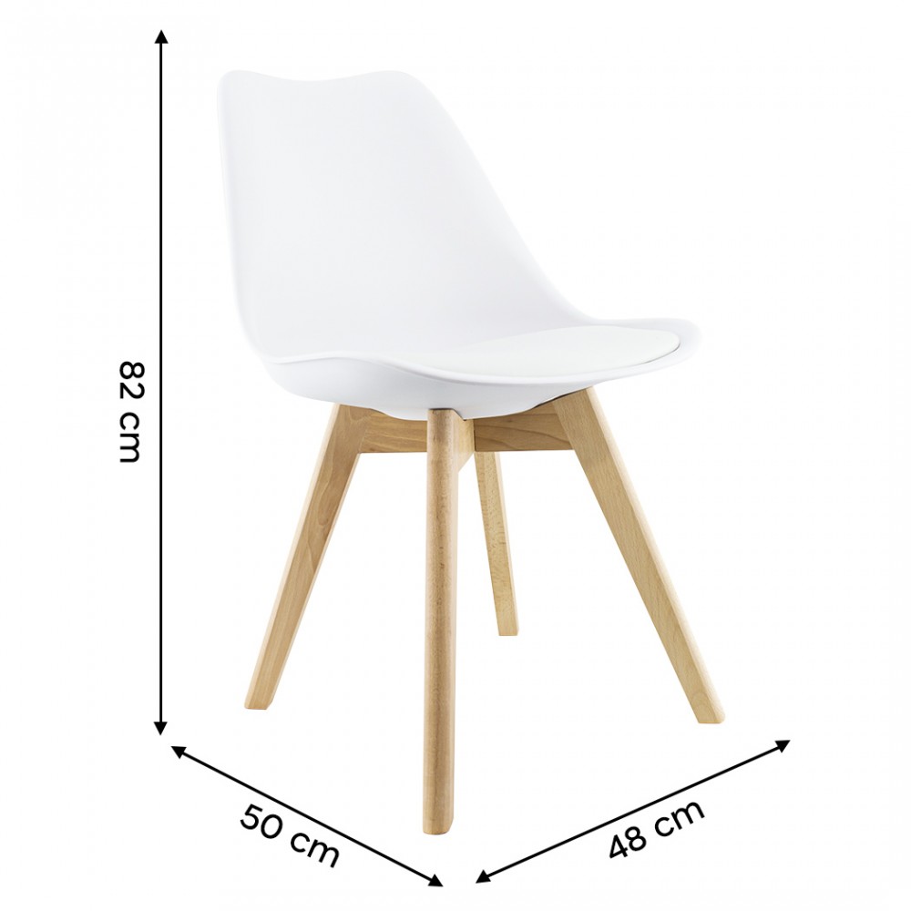 2 Pz Sedia Da Pranzo TULIP Piedi In Legno E...