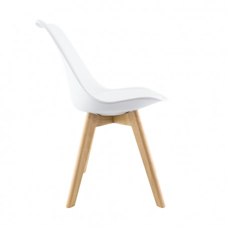 2 Pz Sedia Da Pranzo TULIP Piedi In Legno E Morbida Seduta 48x50x82H cm