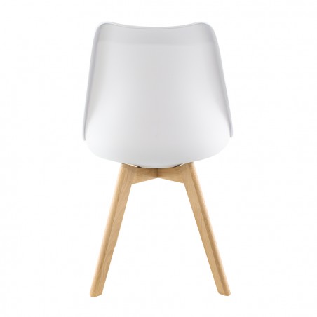 2 Pz Sedia Da Pranzo TULIP Piedi In Legno E Morbida Seduta 48x50x82H cm