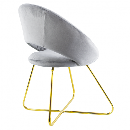 Set 2 Poltroncine Vintage GRETA 66x65x78H cm Sedie Effetto Velluto con Piedi Oro