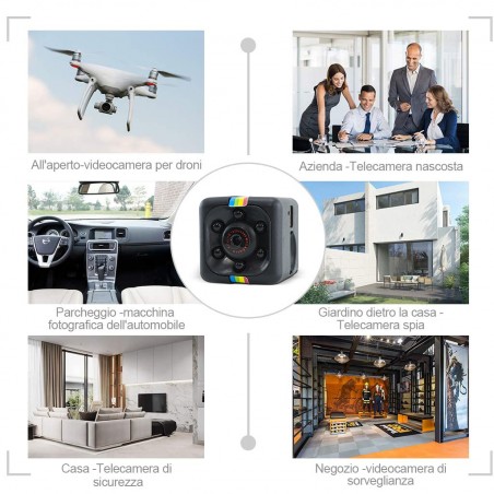 Mini Videocamera Nascosta HD SQ11 con Visione Notturna Micro Telecamera 1080P