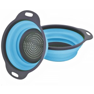 Set 2 Scolapasta Pieghevoli Tondi in Silicone 211495... 2