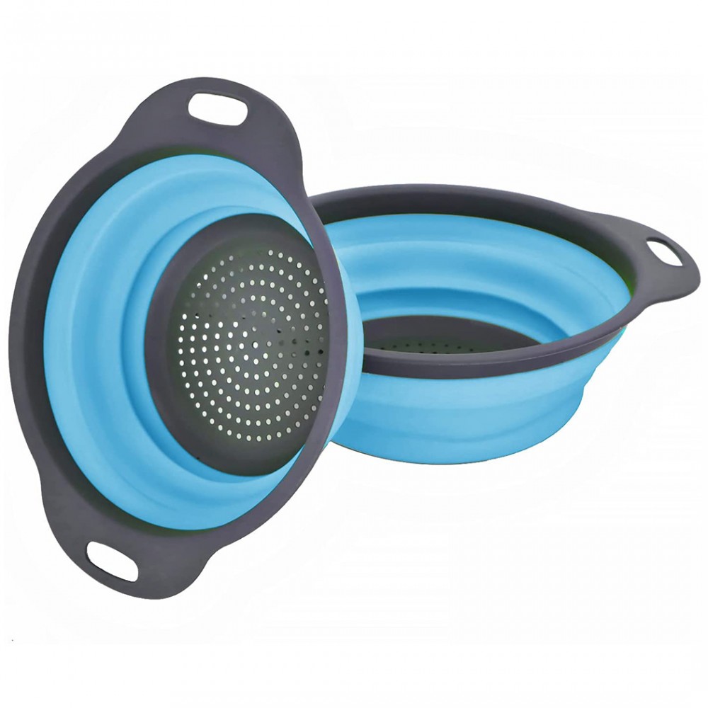 Set 2 Scolapasta Pieghevoli Tondi in Silicone...