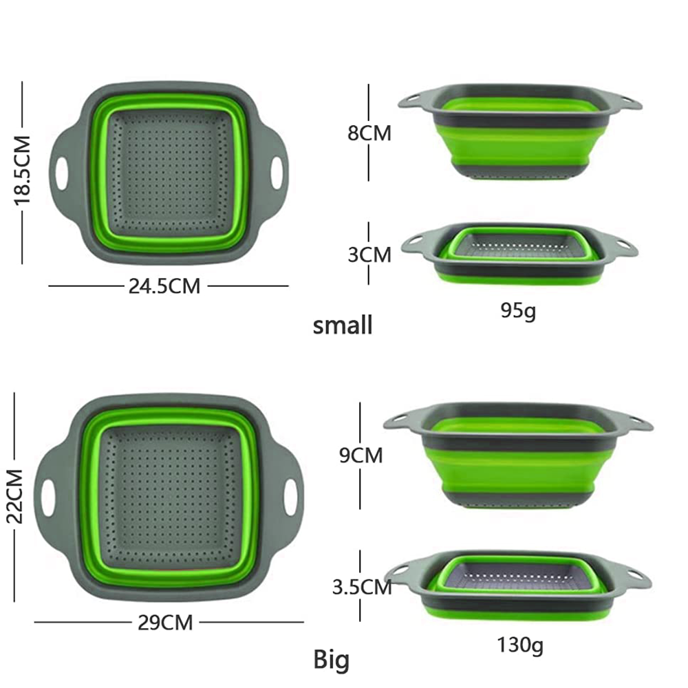 2 Scolapasta Pieghevoli Rettangolari Silicone...