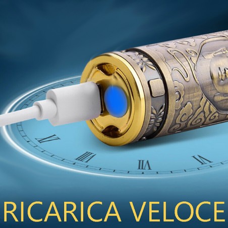 Mini Rasoio Portatile 107773 con Lame 2 Rotanti Design Vintage Ricarica USB