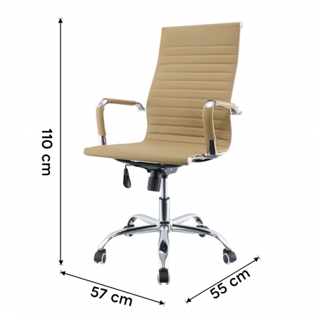 Poltrona sedia ufficio RADON Seduta Ergonomica in Ecopelle 53x63xH110/120 cm