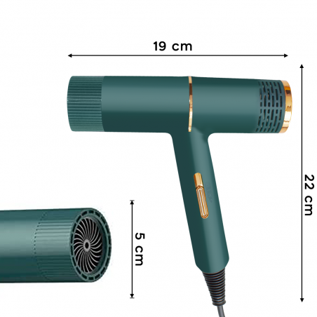 Asciugacapelli Professionale a Bassa Rumorosità 2000W Asciuga in 3-5 Minuti