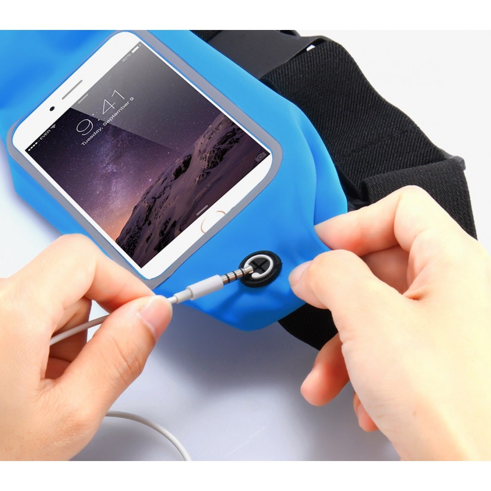 Marsupio sportivo impermeabile per smartphone fino a 5,5" schermo tattile cornice catarifrangente