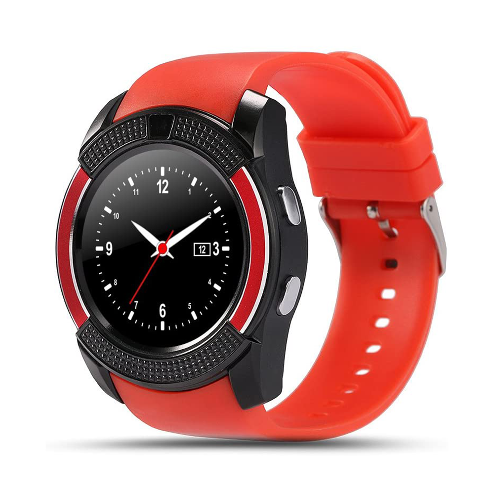 Image of Smartwatch Quadrante Rotondo 3cm 00095 Orologio Fotocamera Notifiche Tracker Rosso