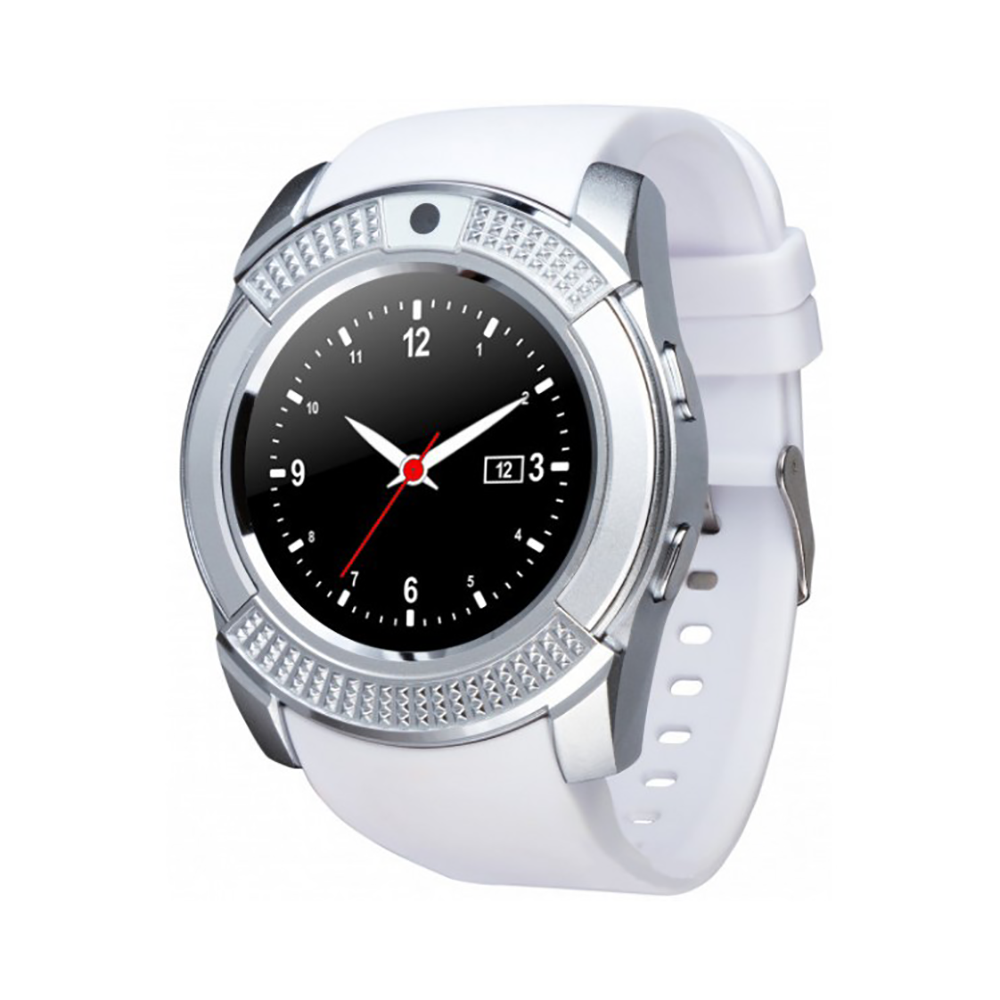 Image of Smartwatch Quadrante Rotondo 3cm 00095 Orologio Fotocamera Notifiche Tracker Bianco