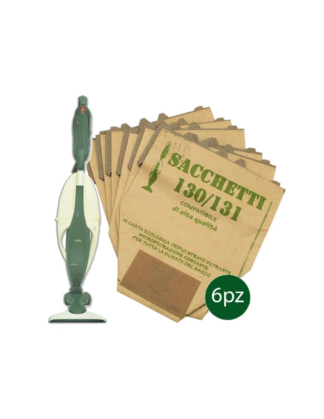 Kit Ricambi Compatibili Folletto Vk 130 Sacchetti Filtri Microfiltri  Profumini