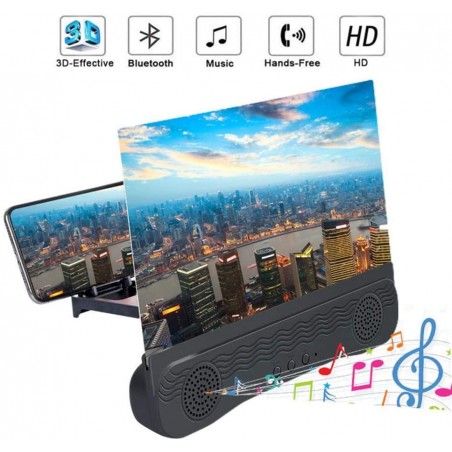Lente 3D Amplificatore Audio e Video per Smartphone 12" 945362 Ricarica USB