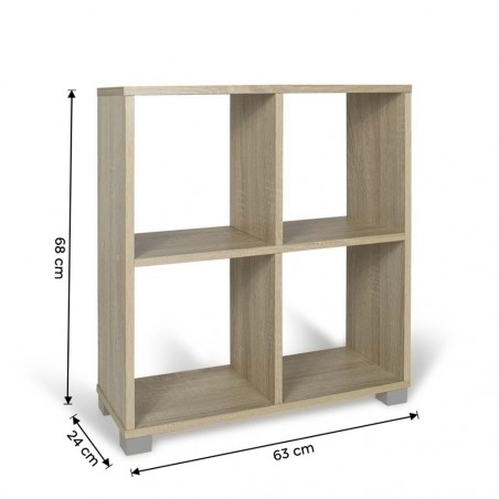 Libreria Scaffale con 4 Cubi Art.106 Mensole Portaoggetti in Legno 63X24X68H Cm