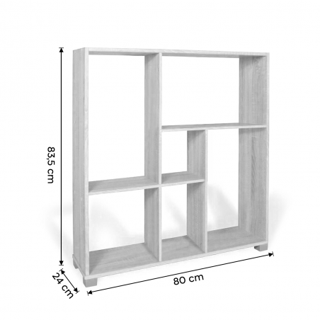 Libreria Scaffale Cubi e Rettangoli Art. 107 Mensole Portaoggetti 80x24x83,5H cm