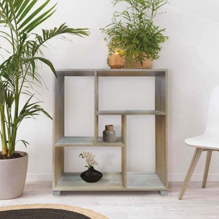 Libreria Scaffale Cubi e Rettangoli Art. 107 Mensole Portaoggetti 80x24x83,5H cm