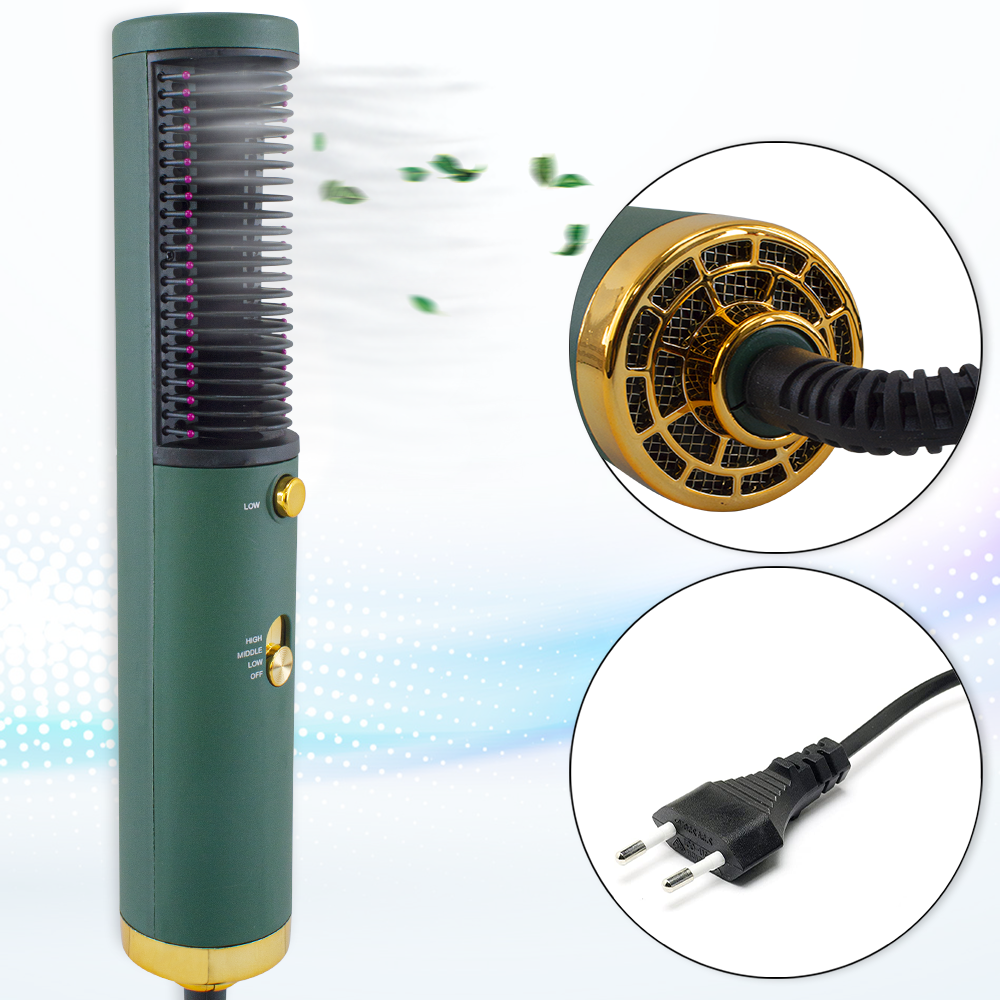 Image of Spazzola Asciugacapelli 1600W Lisciante e Volumizzante HS-818 Phon Multifunzione Verde052
