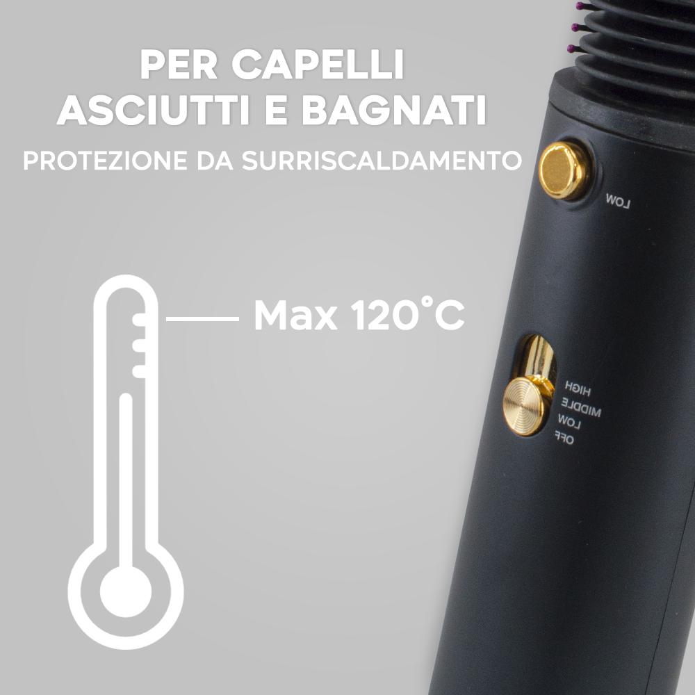 Spazzola Asciugacapelli 1600W Lisciante e...