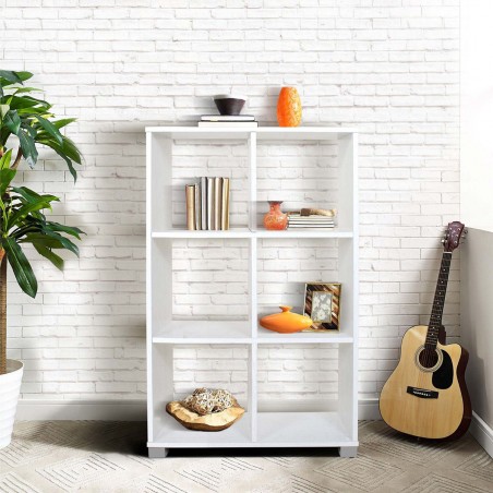 Libreria Scaffale Verticale 6 Cubi Art. 108 Mensole Portaoggetti 60x24x99.5H Cm