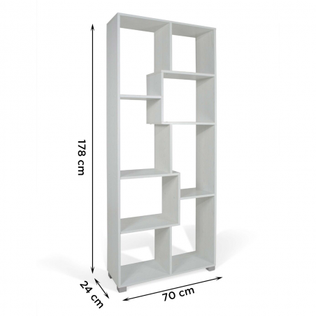 Libreria Scaffale 8 Ripiani Art. 114 Mensole Portaoggetti in Legno 70x24x178H