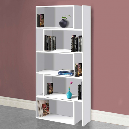 Libreria Scaffale Estensibile Art.CR16 da 5 a 10 Scomparti in Legno 181H cm