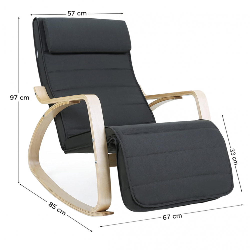 Sedia a Dondolo FREYA in Legno Poltrona con...