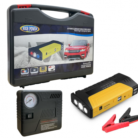Jump Starter per Auto 50800mAh 70178 Kit con Compressore Cavi Torcia Power Bank