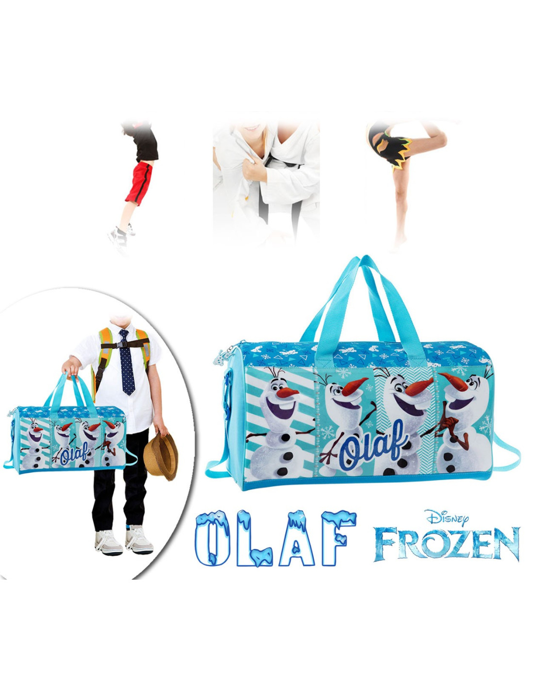4343351 Borsa da viaggio sport mare OLAF 24x42x21 cm bagaglio a mano Frozen