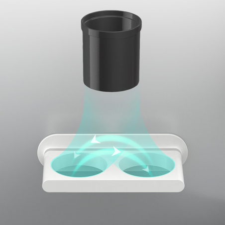 Rack per Phon Multifunzionale da Parete 211051 Con 2 Scomparti e Portaspazzolino