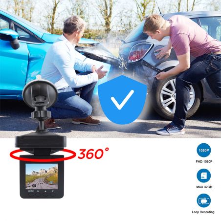 Telecamera Videoregistratore 6 Led Dvr Auto HD Monitor Lcd 2.5 Pollici 720 P