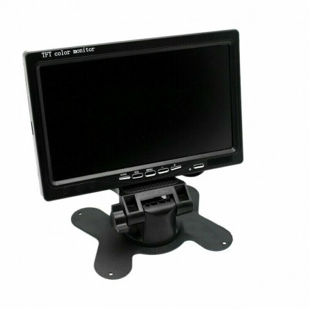 Monitor LCD 7 Pollici 2 ingressi RCA DVD sorveglianza Retromarcia Poggiatesta