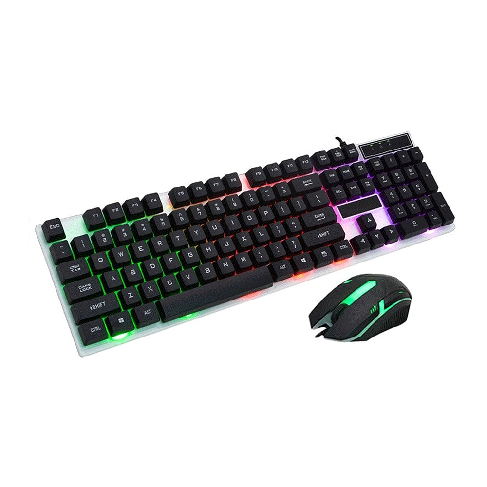Tastiera E Mouse Gaming Adesso AKB-137CB, Retroilluminati Multicolore, Design Sottile Con Tasti Multimediali