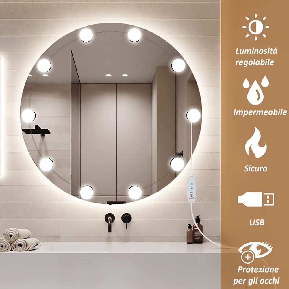 Luci per Specchio 4 Lampadine Led 136041 3...
