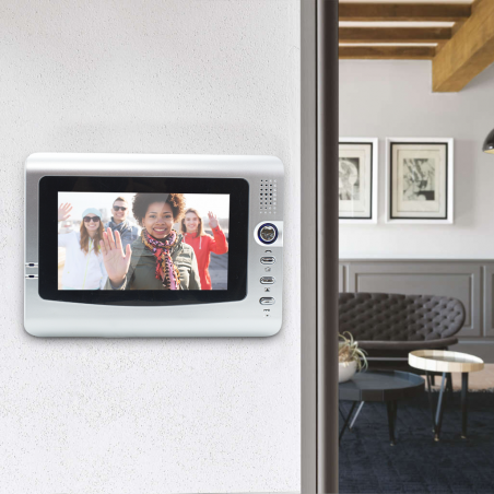 Videocitofono Bifamiliare 2 Monitor 431038 Telecamera Esterna IR 7 Pollici