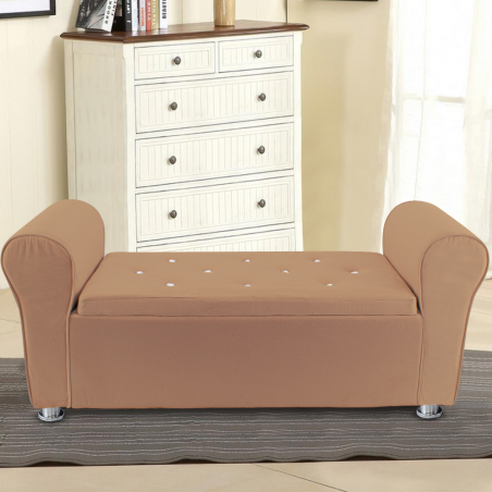 Panca Scendiletto Effetto Velluto con Brillantini 120x39x55 cm Pouf Salvaspazio
